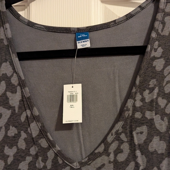 BNWT Charcoal Leopard Print Tee size XXL Tall - Picture 4 of 6